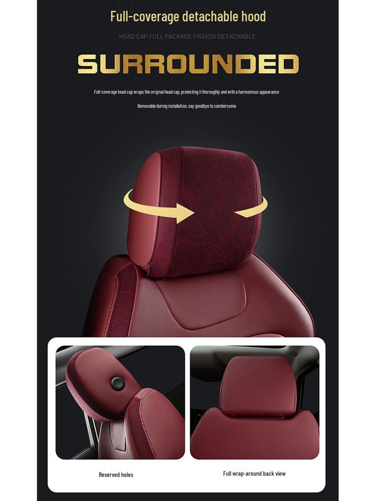 Chevrolet Malibu XL Seat Cushion: Full Surround, Leather & Linen, Four-Season Cover for 5-Seater