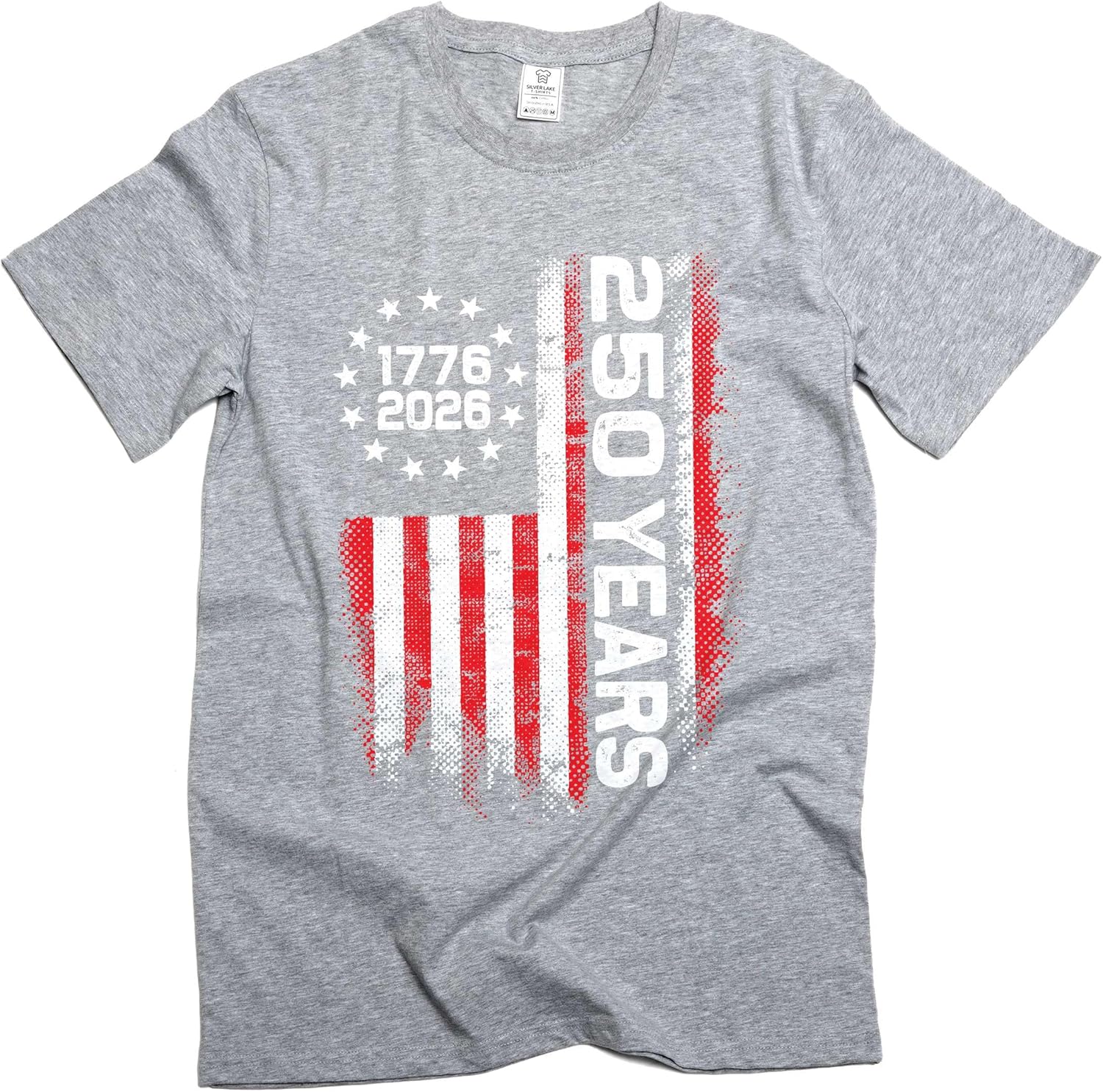 

Silver Lake T-shirts 4th of July US 250 Years Birthday T-Shirt Independence Day Flag 1776-2026 Freedom Tee S разноцветный