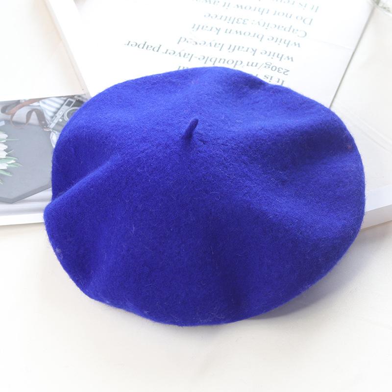 Women'S Wool Beret | Face Slimming Winter Warm | Solid Color Cashmere Blend | Vintage Painter Hat