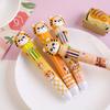 10pcs 0.5mm Cute Little Tiger Ten-color Ballpoint Pen Hand Account Marker Pen 10 Color Cartoon Head Press Ballpoint Pen Graffiti Pen