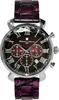 Salvatore Marra Men's Multifaceted Crystal Chronograph Watch with Acetate Strap, Gradient Purple (SM19104A-SSPL)