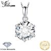 JewelryPalace Moissanit D Farbe 1ct 1.5ct 2ct 3ct Rund 925 Sterling Silber Anhänger Halskette für Frau Ohne Kette