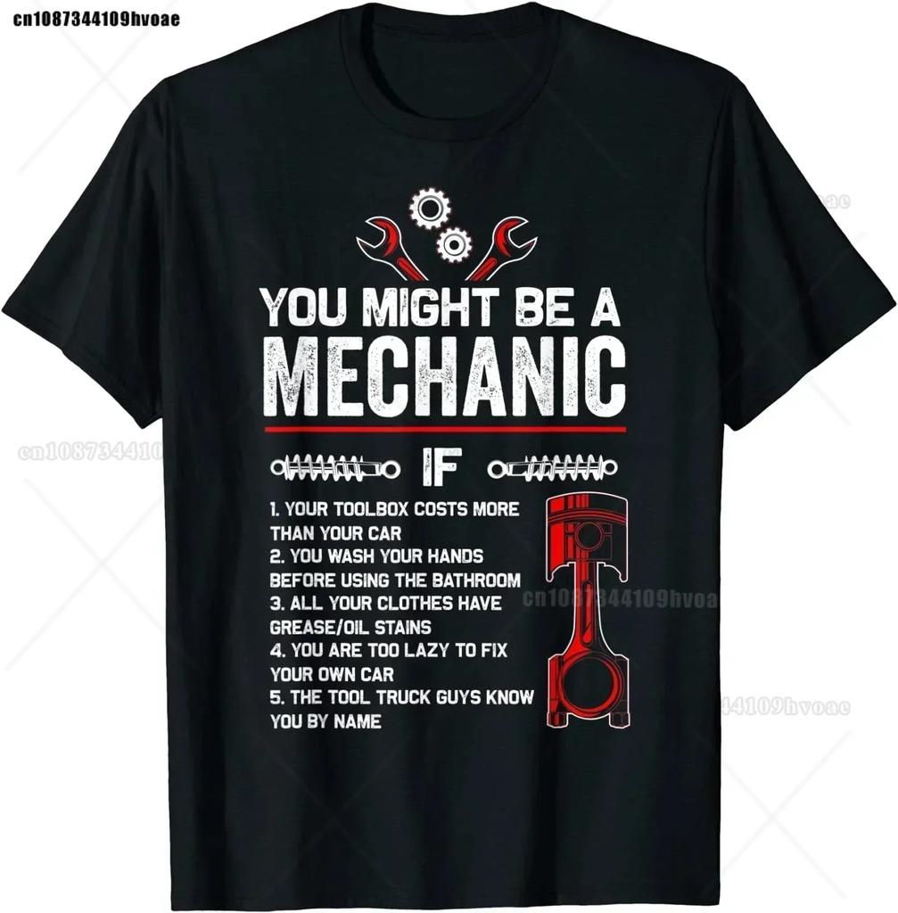 Lustige Mechaniker Geschenke Rife Young T-Shirts Design Oberteile Shirt Damen Hip Hop T-Shirts Vintage Du bist vielleicht ein Mechaniker Wenn Aufdruck T-Shirt