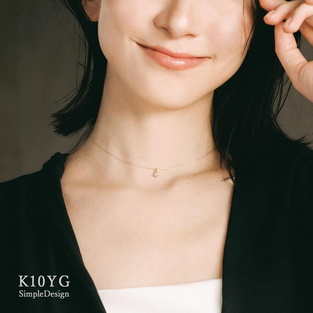 Barzaz Morganite Natural 10K Yellow 40cm Necklace, Stone, Women's, Gold, 10K,