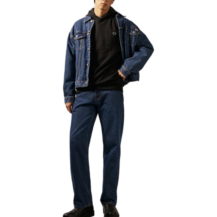 Calvin Klein Letter Logo Hooded Long Sleeve Sweatshirt Men sweatshirt Black 40QC404-BAE