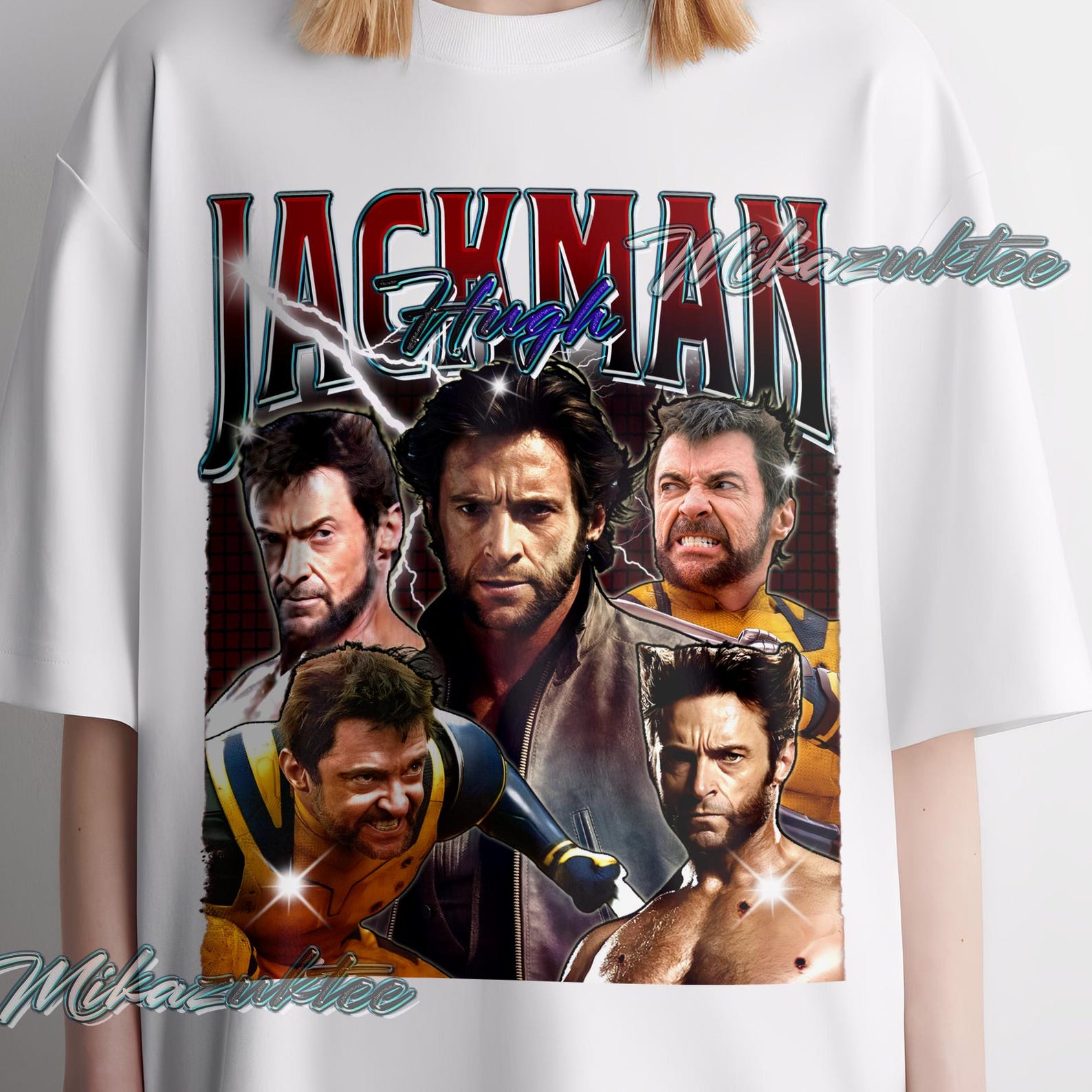 Vintage Hugh Jackman Graphic Tee, Faded Design S