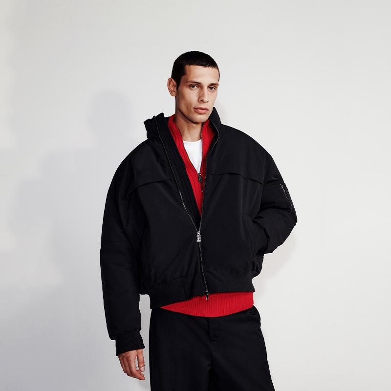 Calvin Klein Trendy Casual Commuter Stand Collar Cotton Jacket Men Jacket Space-Black 40346MF