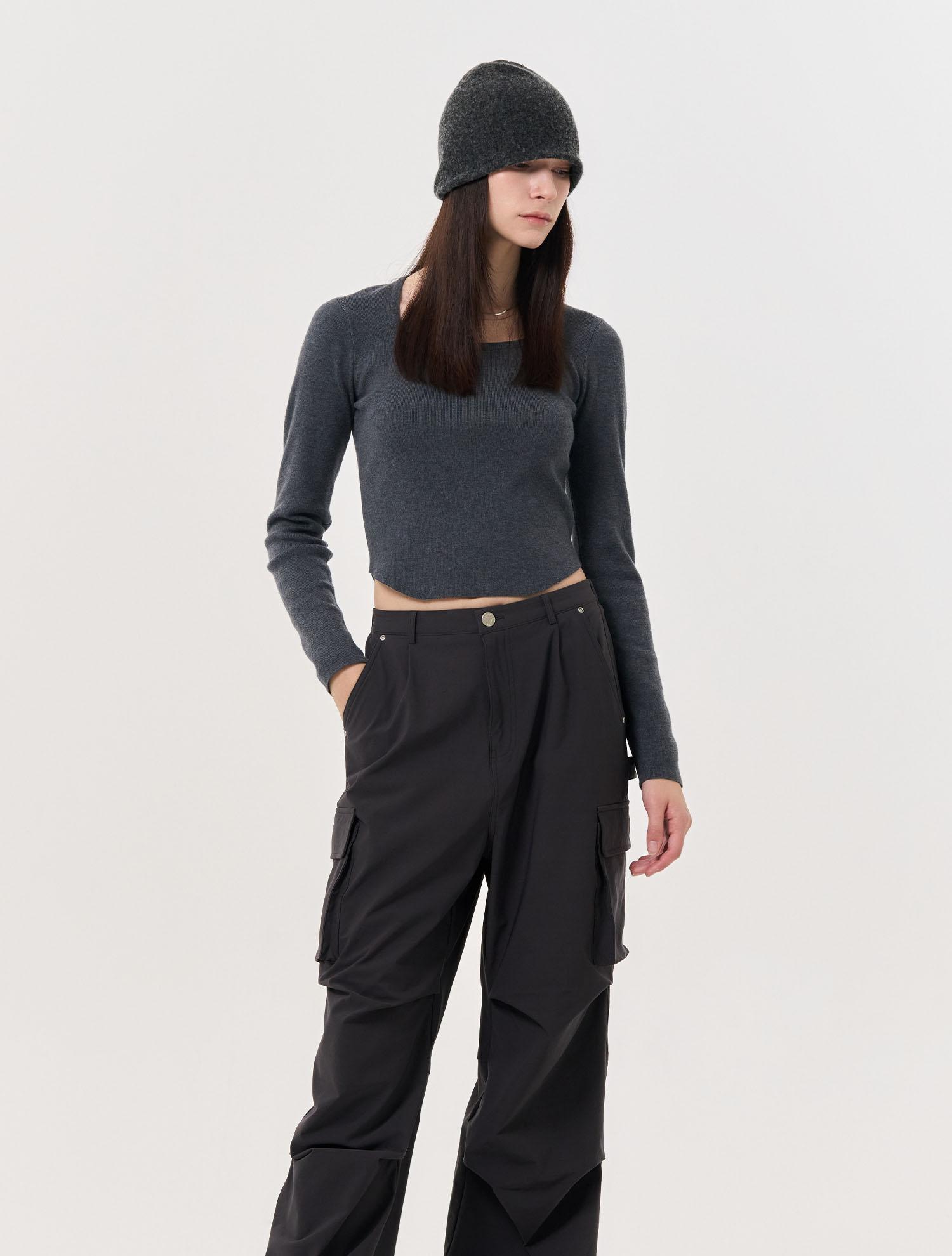 General Idea Superfine Wool Square Neck Pullover [Charcoal] / Wbd4L05546 Charcoal/S