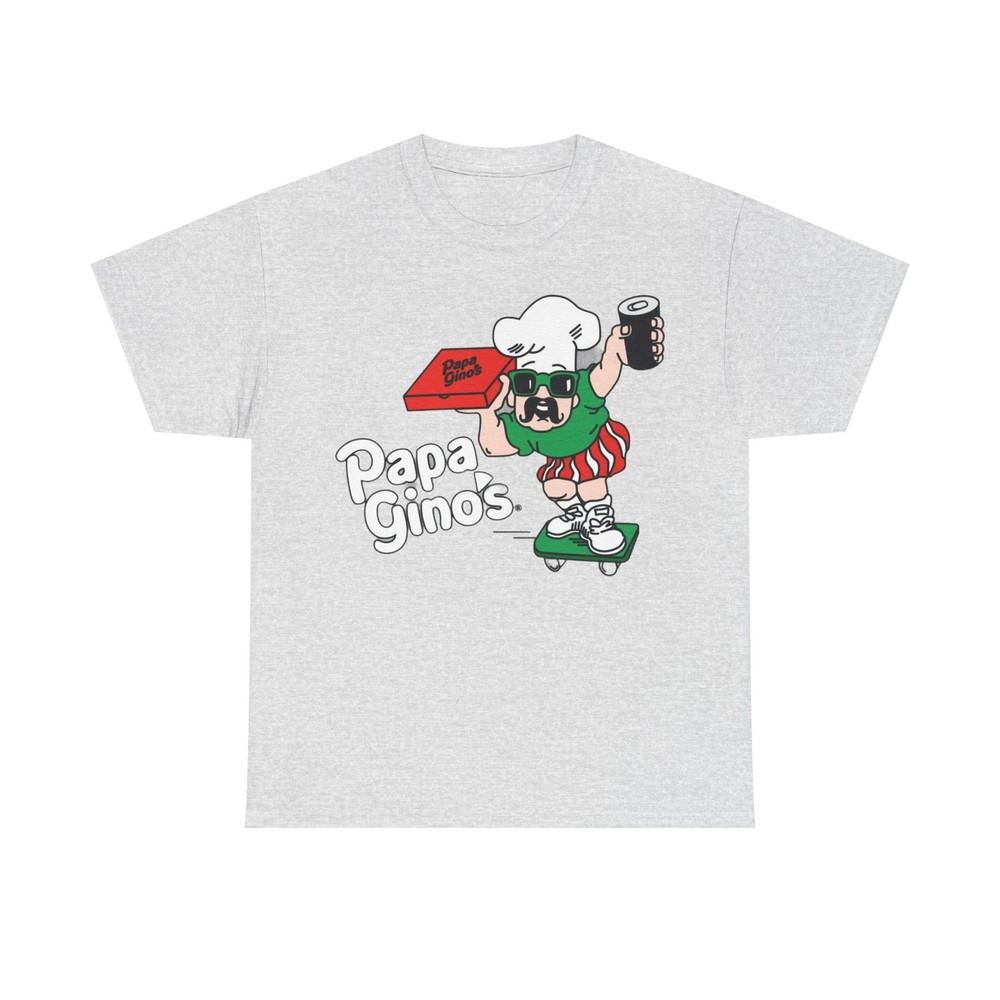 

Papa Ginos Shirt Retro Logo Boston New England Pizza Unisex Heavy Cotton Tee 3XL