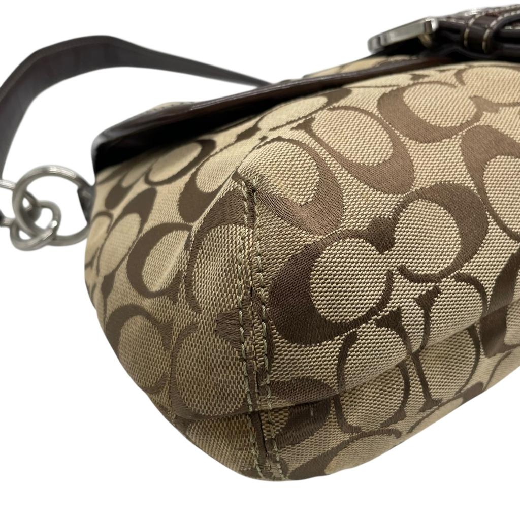 Used COACHShoulder Bag Brown canvas/Patent leather Women