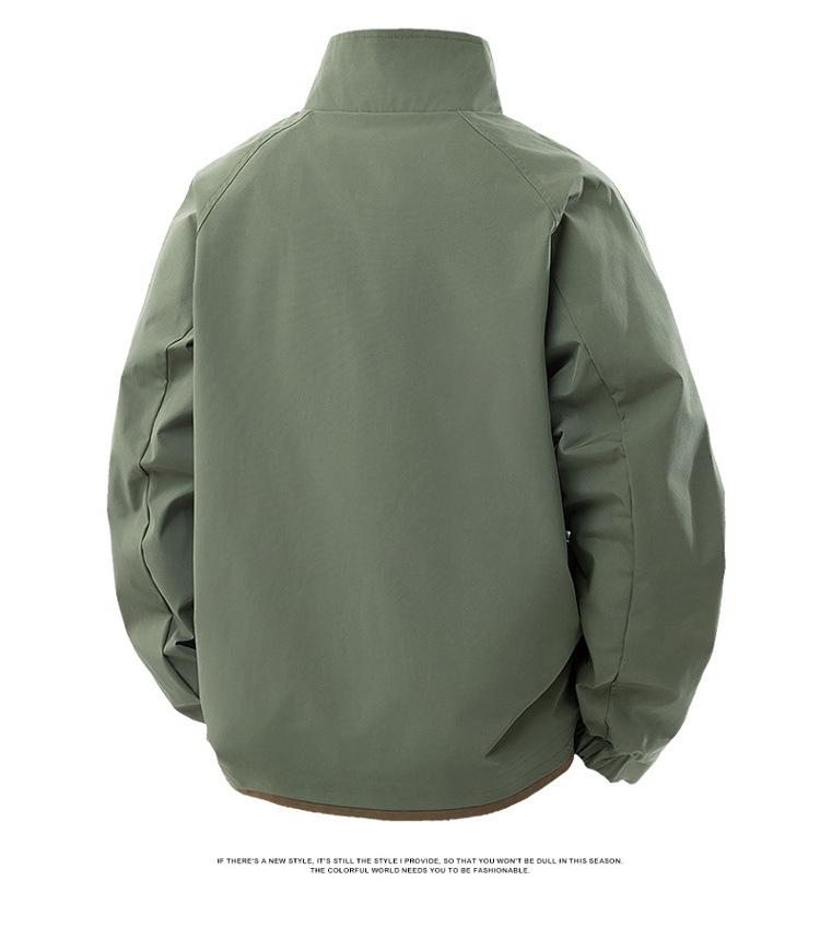 Trendy Men's Stand Collar Plus Size Street Style Jacket - Spring/Autumn Collection