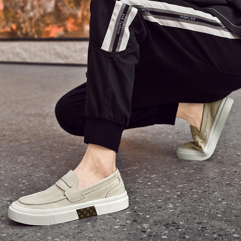 Youth Trend Men Loafers Shoes Luxury Men Shoes Spring and Autumn New Men's Leather Flat Bottom Walking Casual Shoes Men Sneakers
