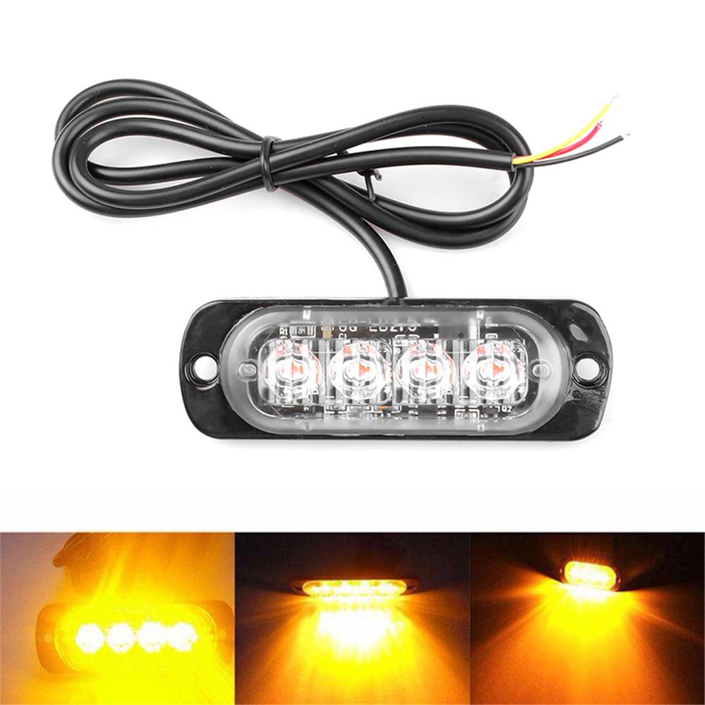4X4LED Car Strobe Warning Light Grill Flashing Breakdown Emergency Light Car Truck Trailer Beacon Lamp Led Side Light for Car