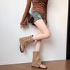 Flat-bottomed Herringbone Clip Toe Cool Boots Women's Summer 2025 New Niche Design Versatile Sleeve Short Trouser Boots