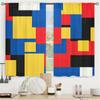 2Pcs Mondrian Style Curtains 3D Colorful Square Pattern Living Room Study Sunshade Modern Art Decor Curtains