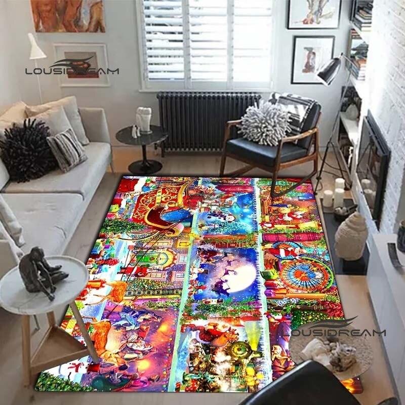 Weihnachts-Weihnachtsmann-Teppiche und Vorleger, Winter-Schnee-Teppich, Bodenmatte, Wohnzimmer, Schlafzimmer, großer Bereich, weicher Teppich, Kinderzimmer-Teppich