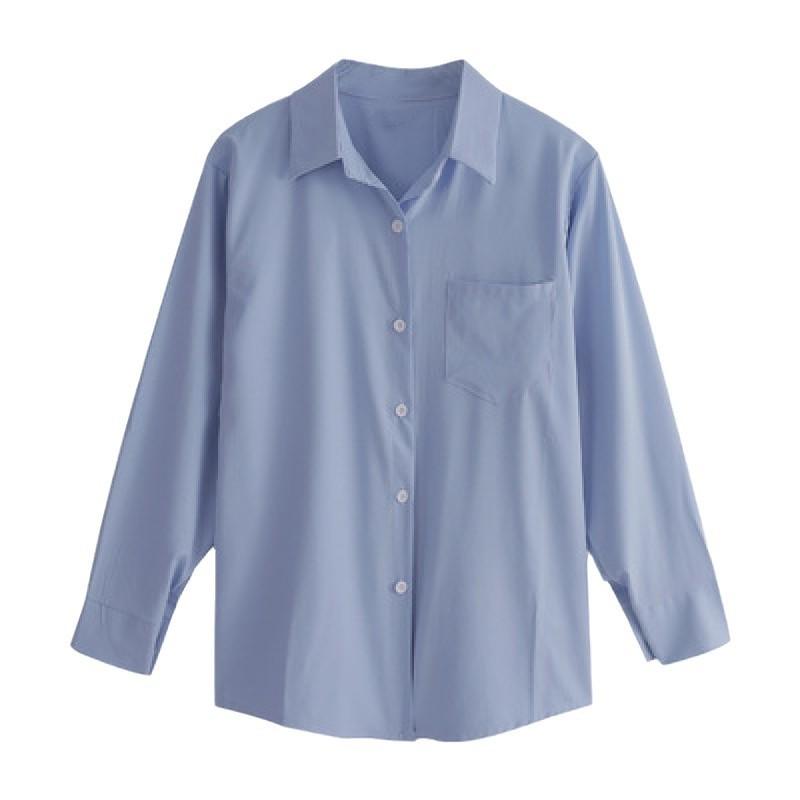 Lazy Wind Weißes Sonnenschutzhemd Damen Dünner Abschnitt des Langen Abschnitts Hemd Jacke Langärmlig Damenoberteile Temperament Elegant Mode Top