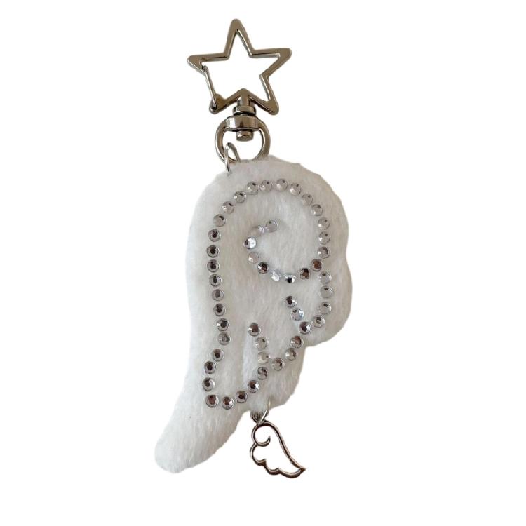 

Unique Wing Design Fabric Keychain Crystal Decorated Accessory For Personalized Style And Thoughtful Gifts