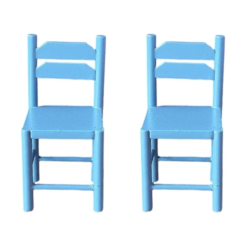 Handcrafts Wood Doll House Dining Chair Model Figure for 1/12 Scale Doll House Kitchen Scene Display Setting Furniture