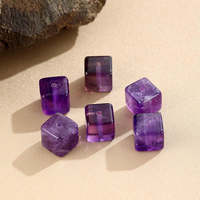 Golden Brown & Soft Pink Translucent Sugar Cube Bead Bracelet Accessories - DIY, Many Colors Available