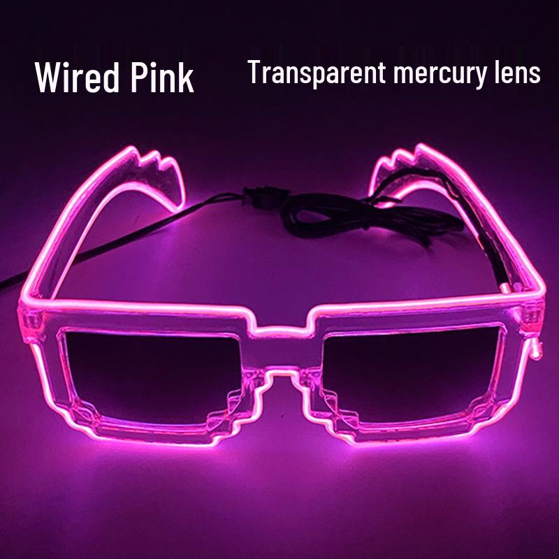 Bezprzewodowe LEDowe Migaące Okulary Mozaikowe na Występy Klubowe i Imprezowe