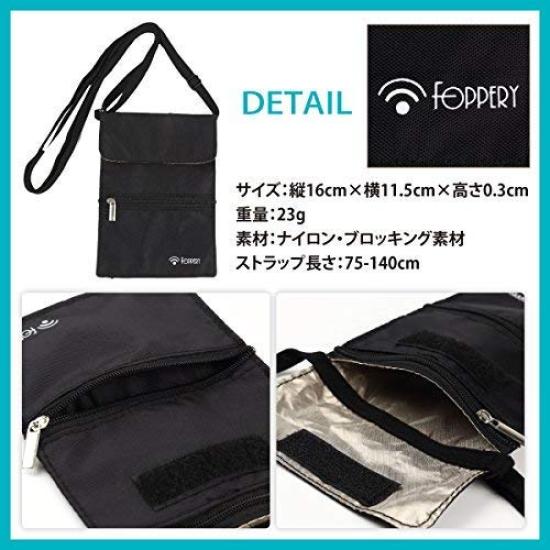 Foppery Passport Neck Pouch with Electromagnetic Wave Passport Security Pouch Case, Anti-Skimming, Ultra-Lightweight Blocking, Anti-Theft, Holder,