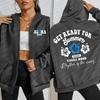 Get Ready For Summer Hawaii Vacay Mood Print Women Zipper Sportswear Street Hoody Loose Casual Hoodies Fleece Soft Clothes