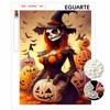 Halloween Witch Pumpkin Pearl Painting Art Full Pearl Handmade Diy Home Decorations