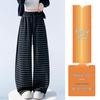 Women’s Spring Striped High-Waisted Wide-Leg Drawstring Pants - Casual Color Block, Loose, Slimming, Two-Wear Style.