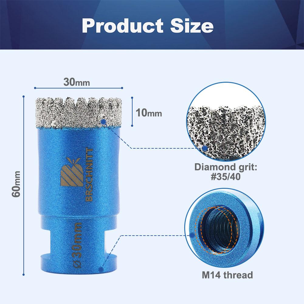 BRSCHNITT Drilling Bit Dia 20-100mm for Granite Marble Stone Hole Saw Porcelain Tile Cutter Drilling Core Bit
