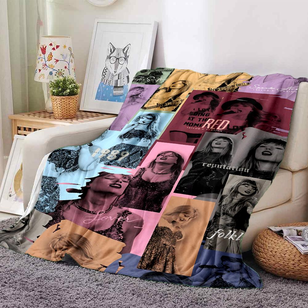 Taylor Swift Collage Blanket Soft Throw Blanket For Home Bedroom Bed Sofa Travel Office Solid Christmas Blanket