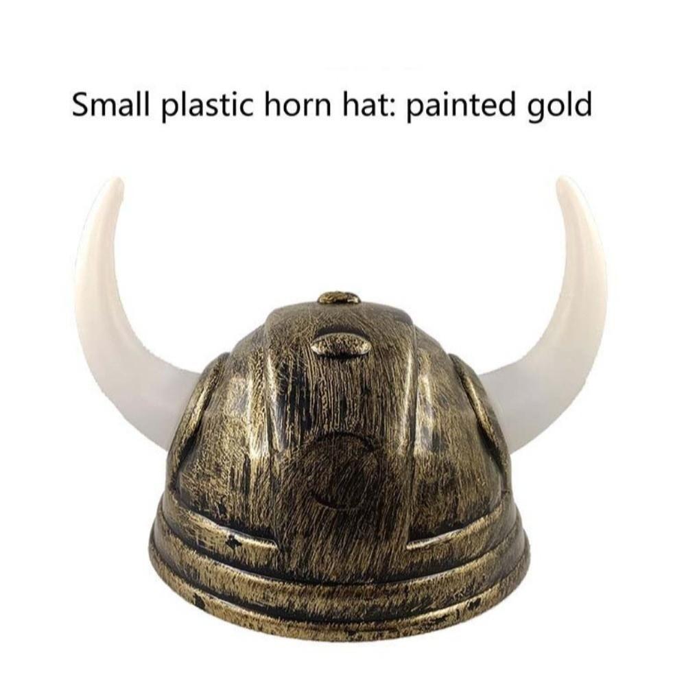 Antiqued Viking Horn Hat Helmet Halloween Cosplay Masquerade Ox Decors Cosplay Costume Prop