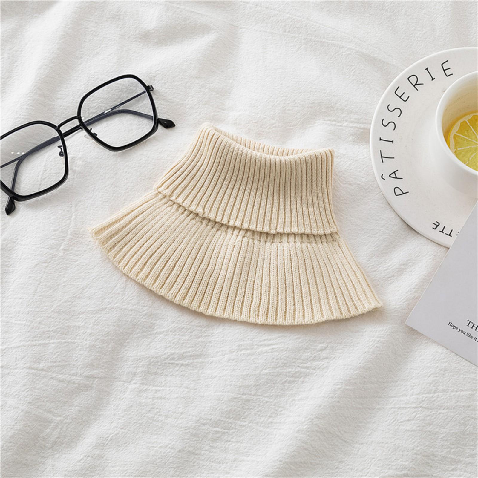 

Поддельный воротник, теплая шарф-манишка, утолщенная вязаная защита для шеи One Size бежевый