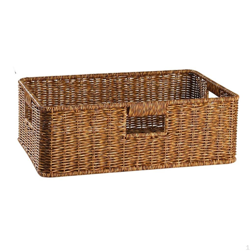Hand Basket Built in Handles PP Material Organizing for Living Room, Outdoors