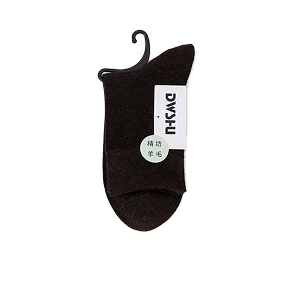 Autumn and Winter Warm Wool Socks for Men, Solid Color Business Style Boneless Mid-calf Socks, Sweat-absorbent and Breathable, Black