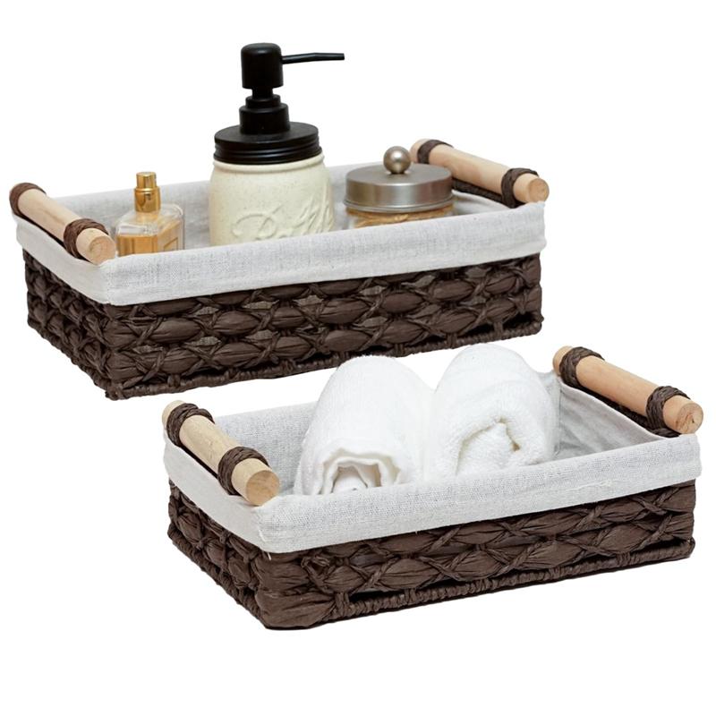 M-Modern-For Organizing Storage Baskets Set Of 2 Wicker Bins For Countertop For Toilet Tank Top Storage Basket