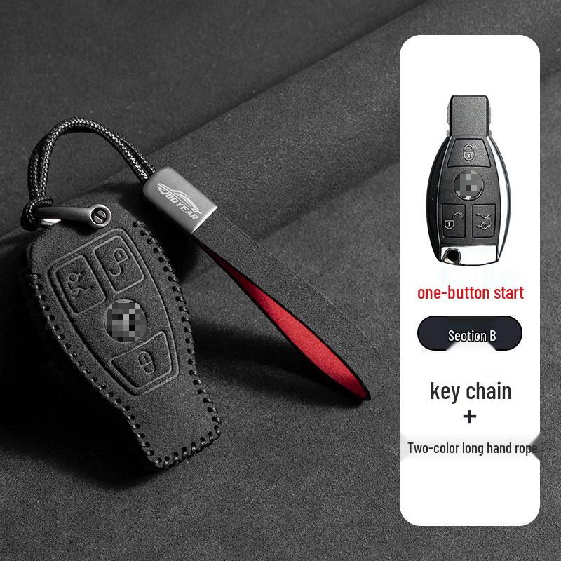 Mercedes-Benz E300L Key Cover: Suede Grade with Buckle for Men's C260LC200L GLC/GLB220
