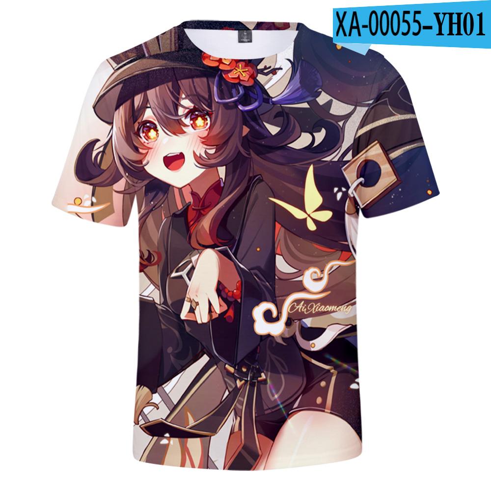 NEW Game Genshin Impact Hu Tao Printed Fashion Trendy 3D T Shirts for Boys/girls New  Casual Cool Short Sleeve Tee Shirts