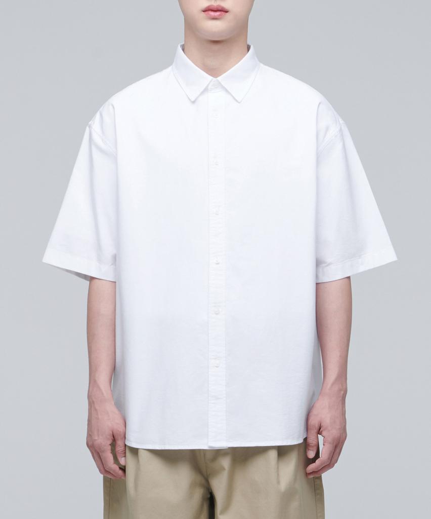 Musinsa Standard Oversized Oxford Short Sleeve Shirt [White]