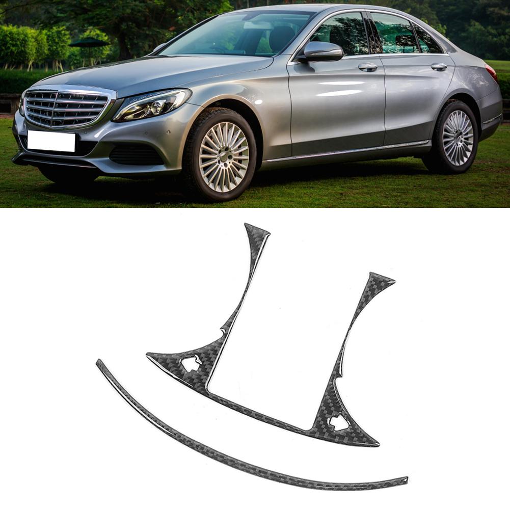 2Pcs Carbon Fiber Console Control Panel Strips Fit for Mercedes Benz C Class W205 GLC C180 C200L