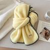 Autumn and winter new solid color scarf women's ins Korean atmosphere lock edge design warm versatile men's and women's scarves