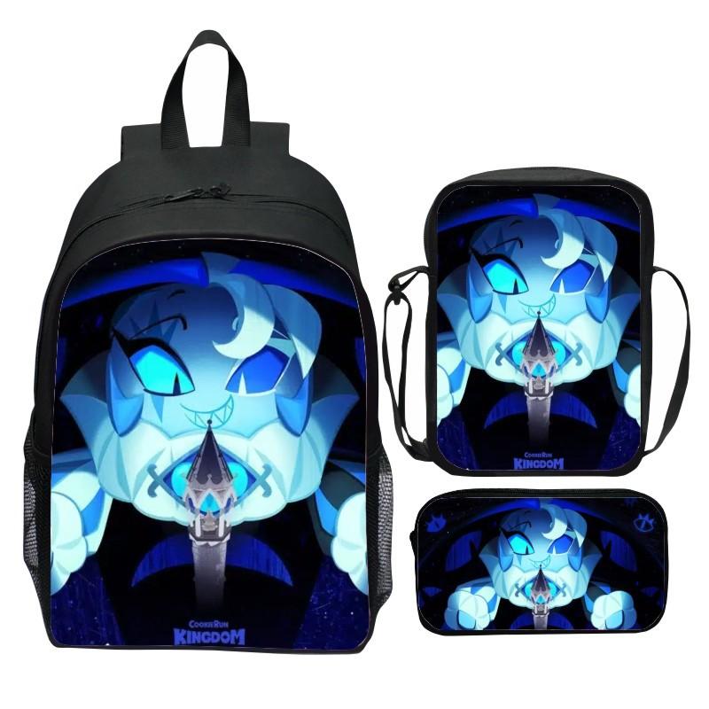 Cookie Run Kingdom Three Piece Set Backpack Cartoon Game Peripheral Elementary School Backpack Shoulder Bag Small Pencil Case