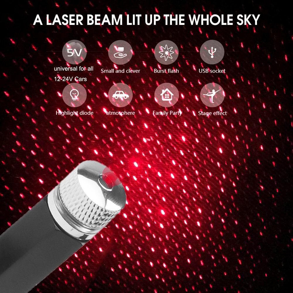 Mini 5V USB Car Roof Star Projector LED Starry Sky Night Light Atmosphere Galaxy Lamp Romantic Ceiling Decoration For Room Party
