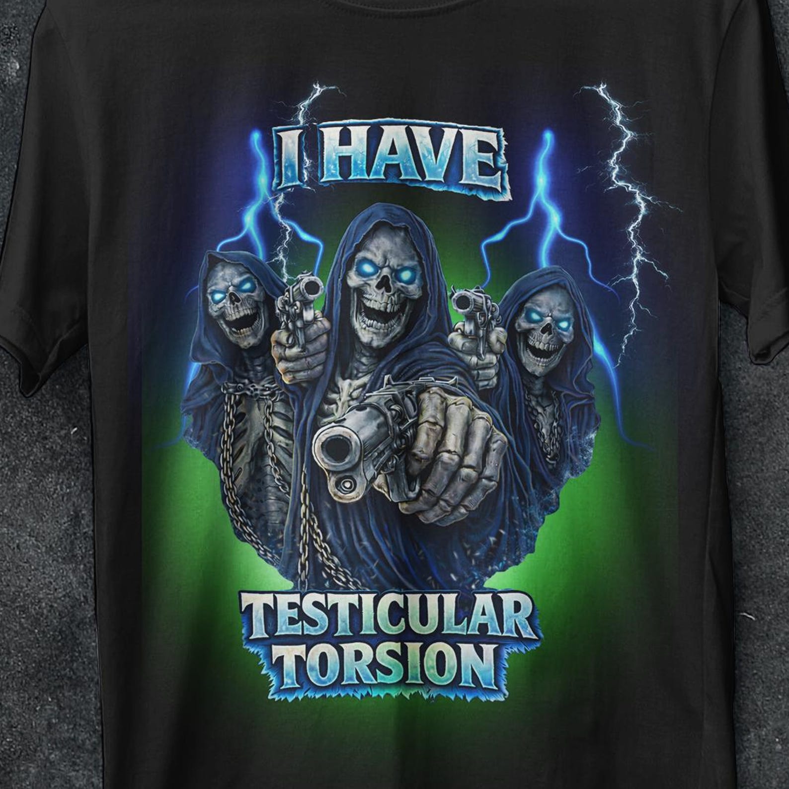 I Have Testicular Torsion, Funny Hard Skeleton Meme, Inappropriate Gifts, Bootleg Graphic shirt, Badass Skeleton, Unhinged, Offensive shirt M
