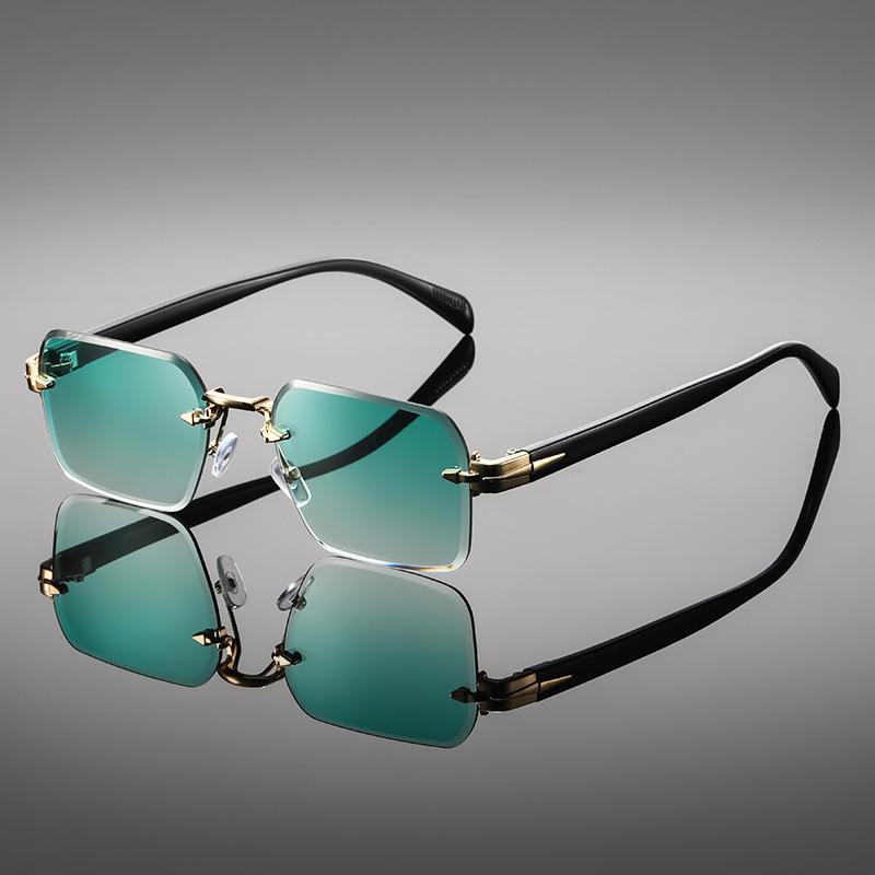 Women'S Personalized Uv Protection Glasses Trend Rimless Fashion Sunglasses Men'S Trimmed Sunglasses