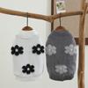 Pet Autumn and Winter Flower Sweater Soft Round Neck Base Sweaters Knitted Sweater Pet Coat Dog Clothes for Small Dogs