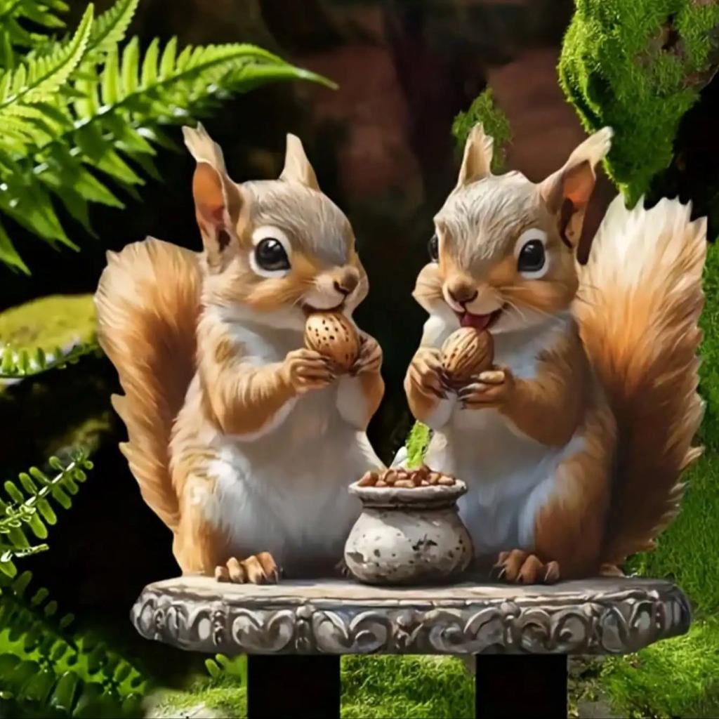 Classic Bohemian Style Squirrel Garden Logo, Animal Themed Outdoor Decoration, Suitable for Gardens, Lawns, Parks, Cemeteries