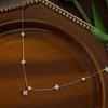 Read Sterling Silver Plated 18K Gold Sparkling Zircon Flower Necklace for Women Girl Exquisite Party Jewelry Gifts