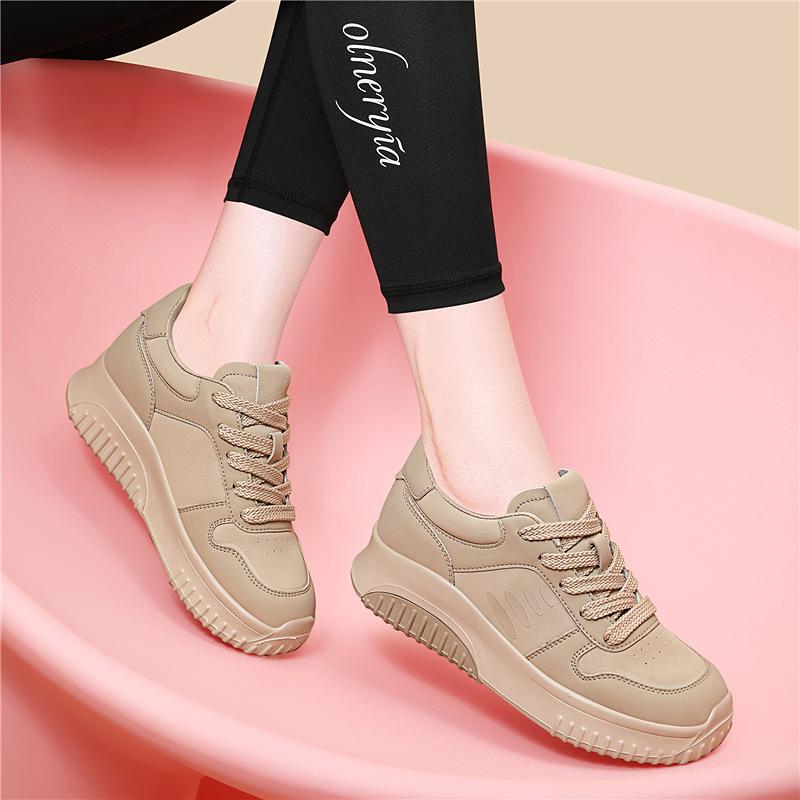 New Autumn and Winter Platform Women's Leather Casual Women's Sneakers Are Fashionable, Comfortable and Versatile Shoes for Women