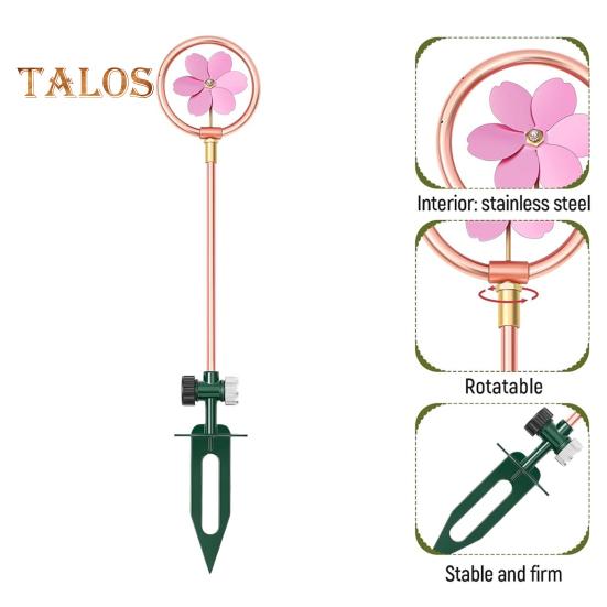 22" H Garden Sprinkler Aluminum Alloy Flower Shape Sprinkler with Spike Motion Activated 360 Degrees Sprinkler for Water Feature Yard Lawn Art